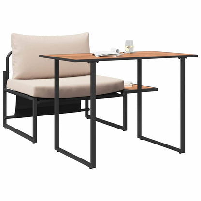 Outdoor-Stahl-Sitzmöbel 2 pcs Taupe Stahl