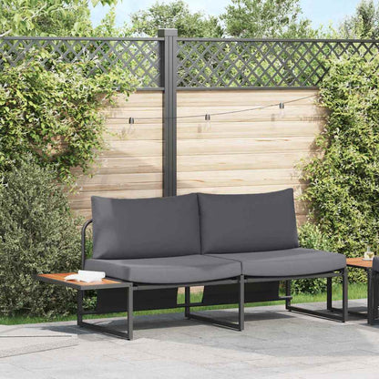 Garten-Sofa mit Kissen Anthrazit 200,5 x 70 x 85,5 cm Stahl
