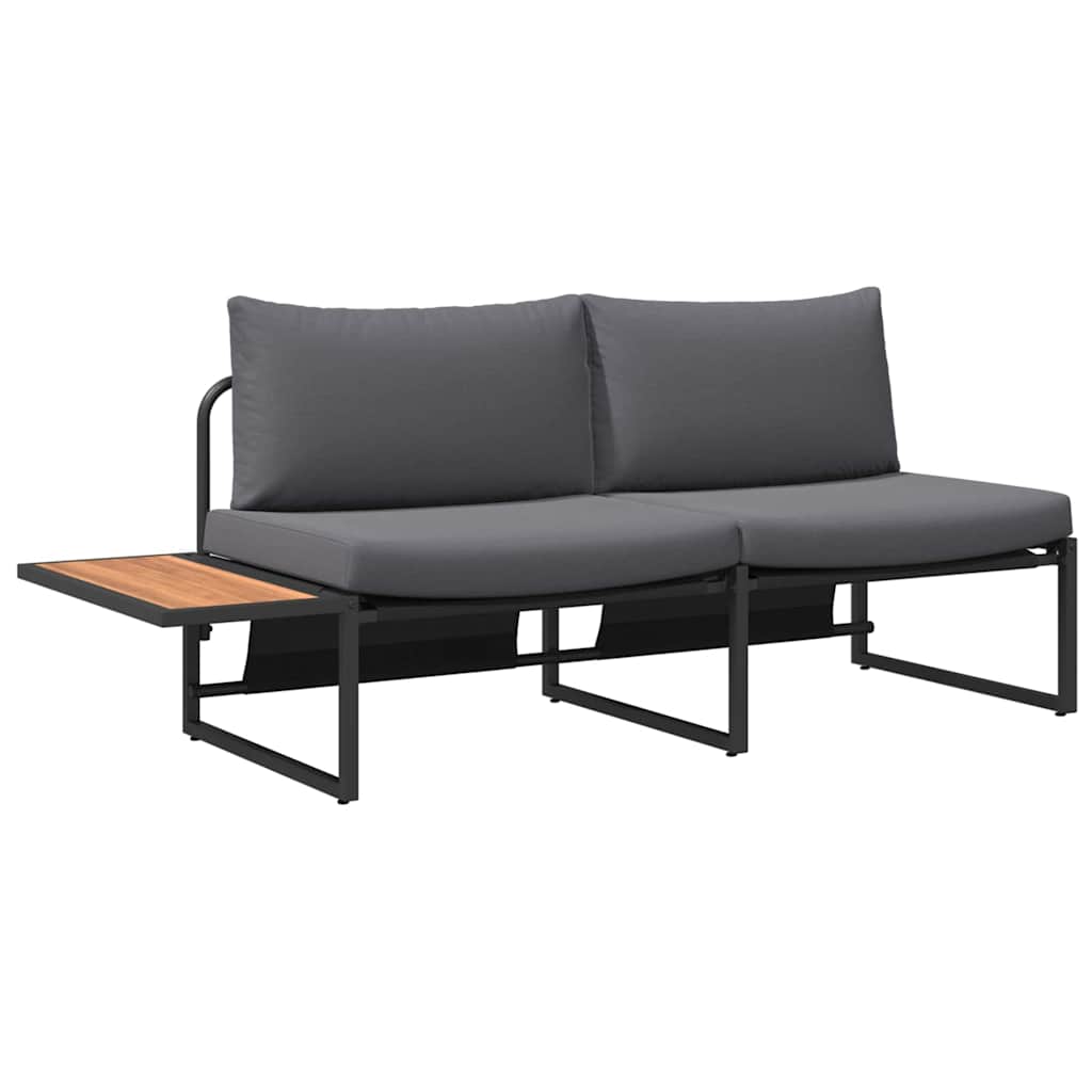 Garten-Sofa mit Kissen Anthrazit 200,5 x 70 x 85,5 cm Stahl