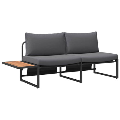 Garten-Sofa mit Kissen Anthrazit 200,5 x 70 x 85,5 cm Stahl