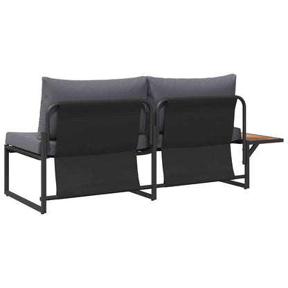 Garten-Sofa mit Kissen Anthrazit 200,5 x 70 x 85,5 cm Stahl