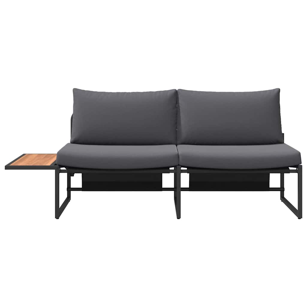 Garten-Sofa mit Kissen Anthrazit 200,5 x 70 x 85,5 cm Stahl
