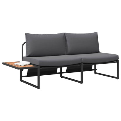 Garten-Sofa mit Kissen Anthrazit 200,5 x 70 x 85,5 cm Stahl