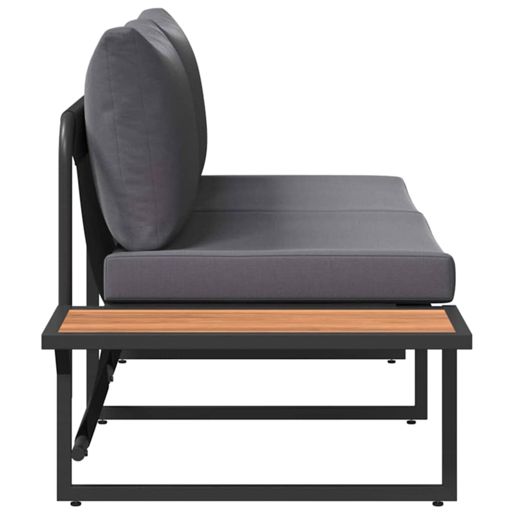 Garten-Sofa mit Kissen Anthrazit 200,5 x 70 x 85,5 cm Stahl