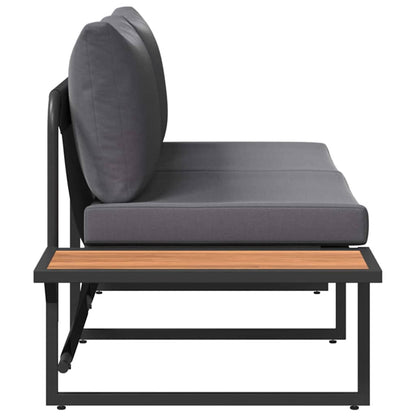 Garten-Sofa mit Kissen Anthrazit 200,5 x 70 x 85,5 cm Stahl
