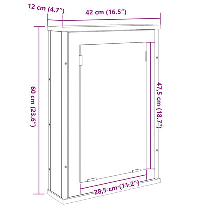 vidaXL Spiegelschrank Sonoma-Eiche 42 x 12 x 60 cm Holzwerkstoff