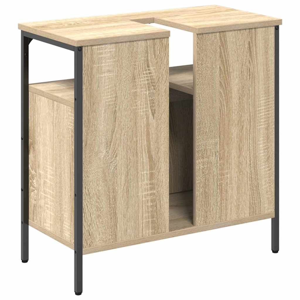 vidaXL Badezimmerschrank mit Tür Beige 60 x 30 x 60 cm Holzwerkstoff