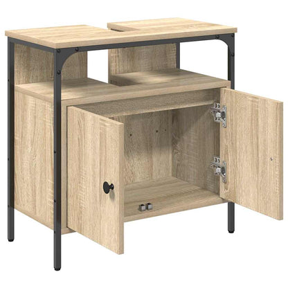 vidaXL Badezimmerschrank mit Tür Beige 60 x 30 x 60 cm Holzwerkstoff