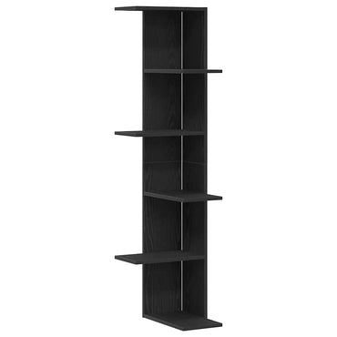 vidaXL Wand-Eckregal Schwarz Eichen-Optik 36,5 x 36,5 x 140 cm