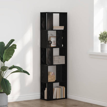 vidaXL Bücherregal Schwarz Eichen-Optik 45 x 23,5 x 162,5 cm