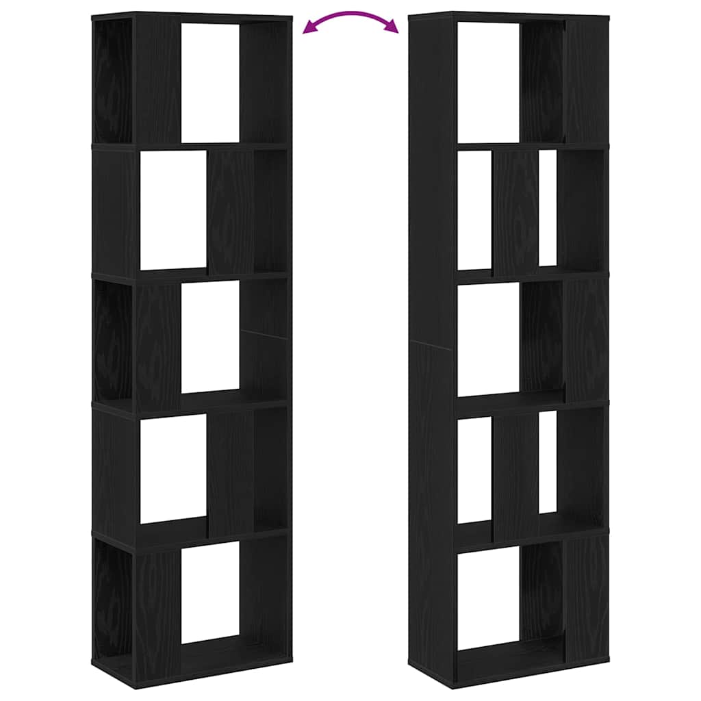 vidaXL Bücherregal Schwarz Eichen-Optik 45 x 23,5 x 162,5 cm