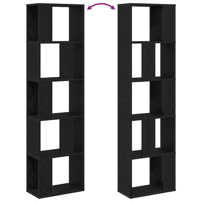 vidaXL Bücherregal Schwarz Eichen-Optik 45 x 23,5 x 162,5 cm