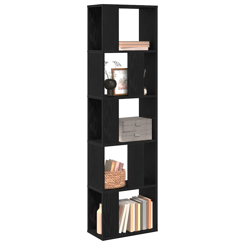 vidaXL Bücherregal Schwarz Eichen-Optik 45 x 23,5 x 162,5 cm