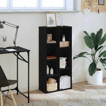 vidaXL Bücherregal Schwarz Eichen-Optik 50 x 25 x 102 cm