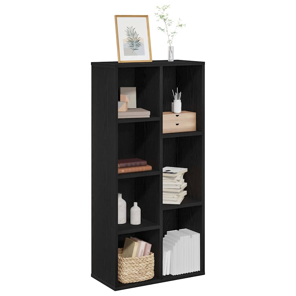 vidaXL Bücherregal Schwarz Eichen-Optik 50 x 25 x 102 cm