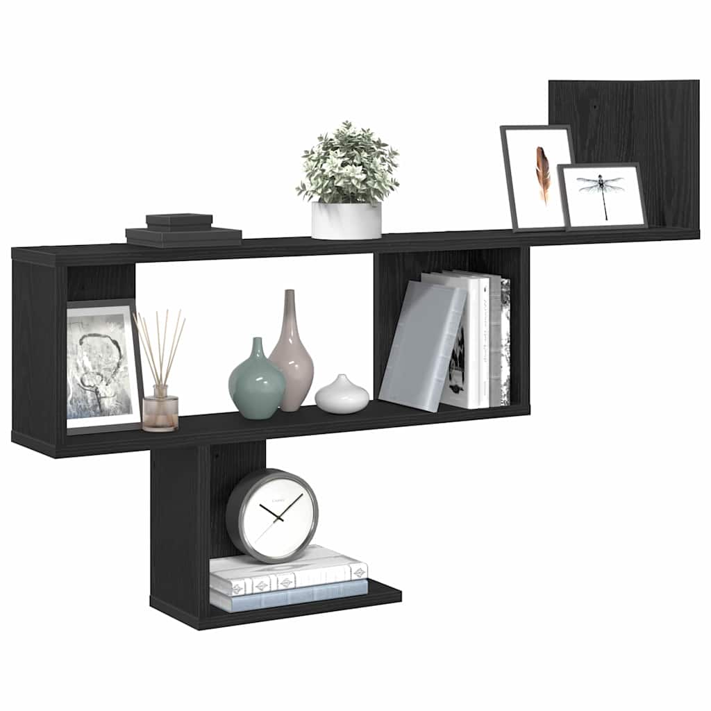 vidaXL Étagère murale Noir aspect chêne 100x15x70 cm Bois d'ingénierie