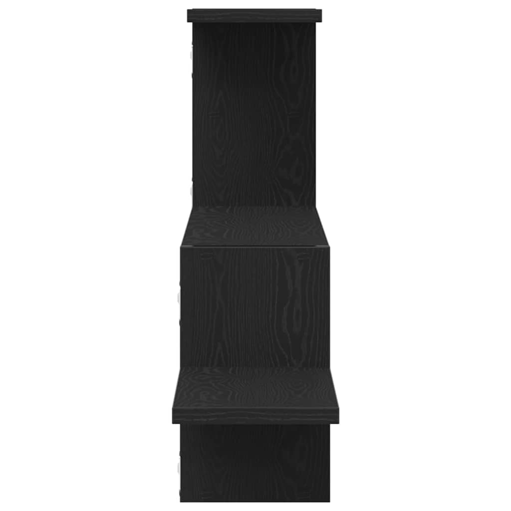 Wandregal Schwarz Eichen-Optik 104x15x49 cm Holzwerkstoff