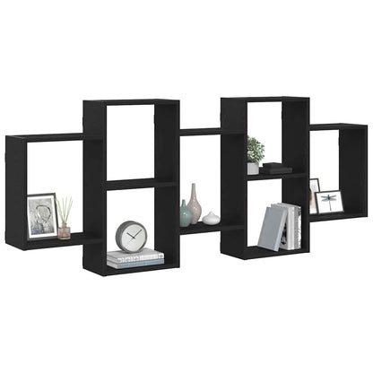 vidaXL Wandregal Schwarz Eichen-Optik 159x18x65 cm Holzwerkstoff
