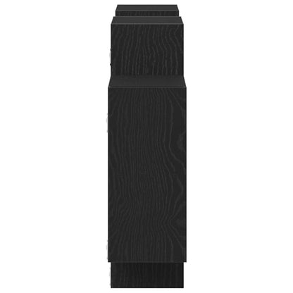 vidaXL Wandregal Schwarz Eichen-Optik 159x18x65 cm Holzwerkstoff