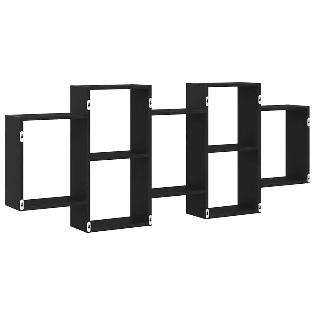 vidaXL Wandregal Schwarz Eichen-Optik 159x18x65 cm Holzwerkstoff