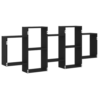 vidaXL Wandregal Schwarz Eichen-Optik 159x18x65 cm Holzwerkstoff