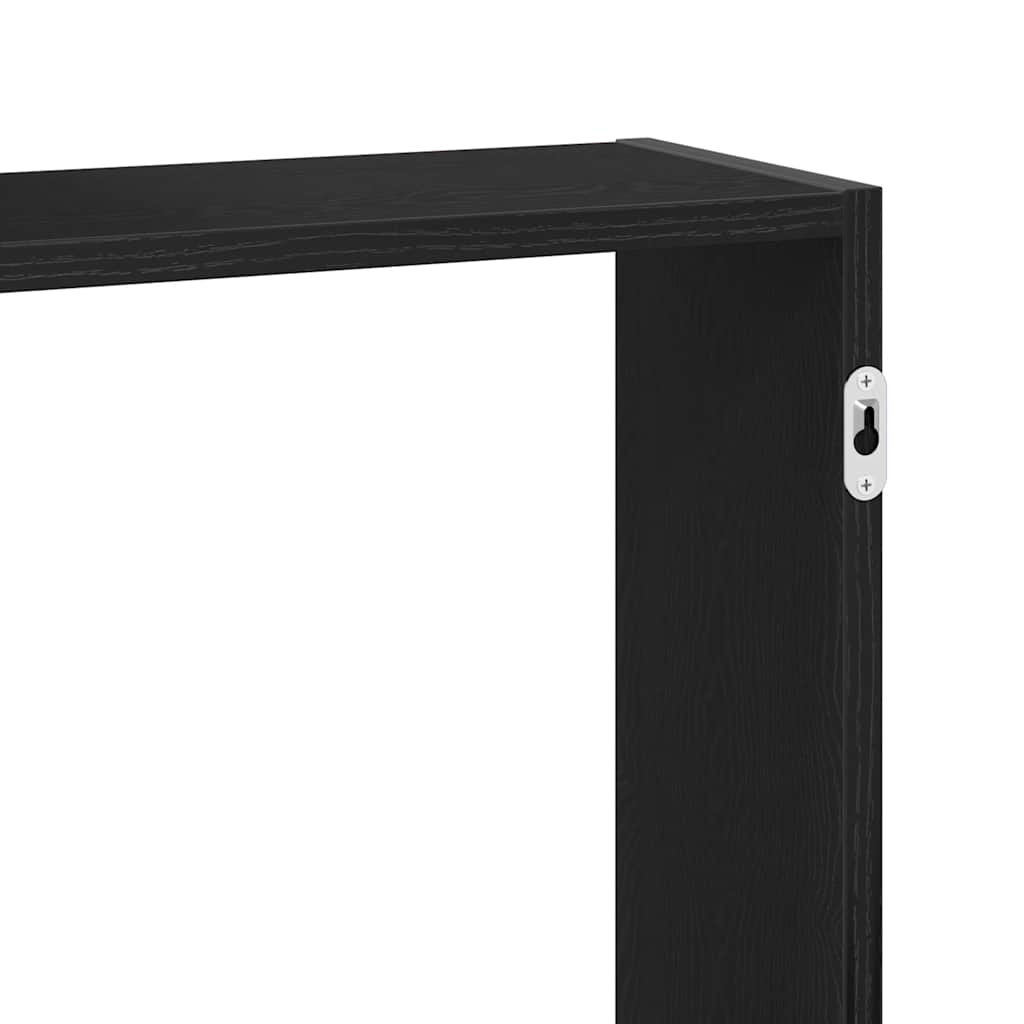 vidaXL Wandregal Schwarz Eichen-Optik 159x18x65 cm Holzwerkstoff