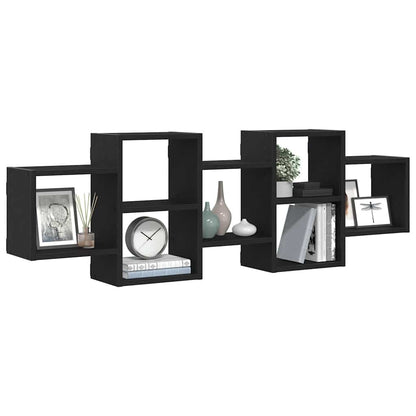 vidaXL Wandregal Schwarz Eichen-Optik 129x18x42 cm Holzwerkstoff