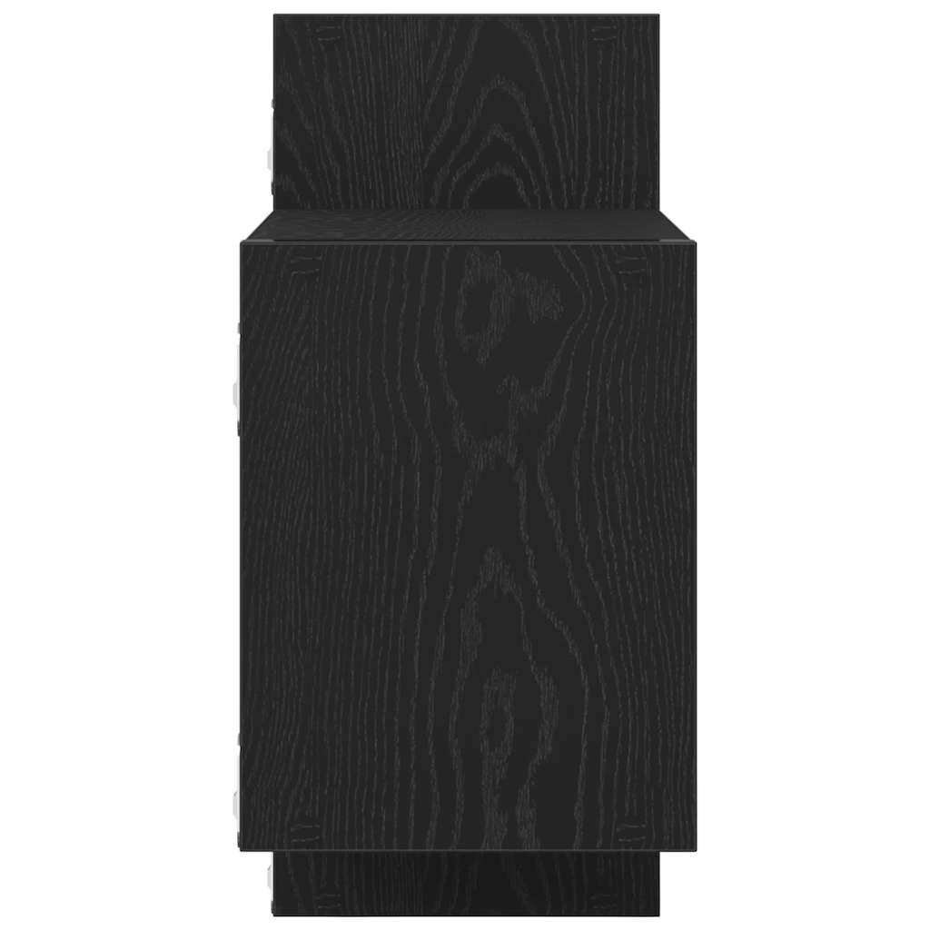 vidaXL Wandregal Schwarz Eichen-Optik 129x18x42 cm Holzwerkstoff