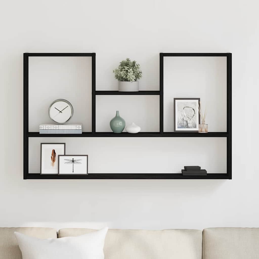 vidaXL Wandregal Schwarz Eichen-Optik 99x15x60 cm Holzwerkstoff