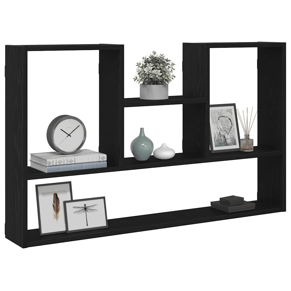 vidaXL Wandregal Schwarz Eichen-Optik 99x15x60 cm Holzwerkstoff