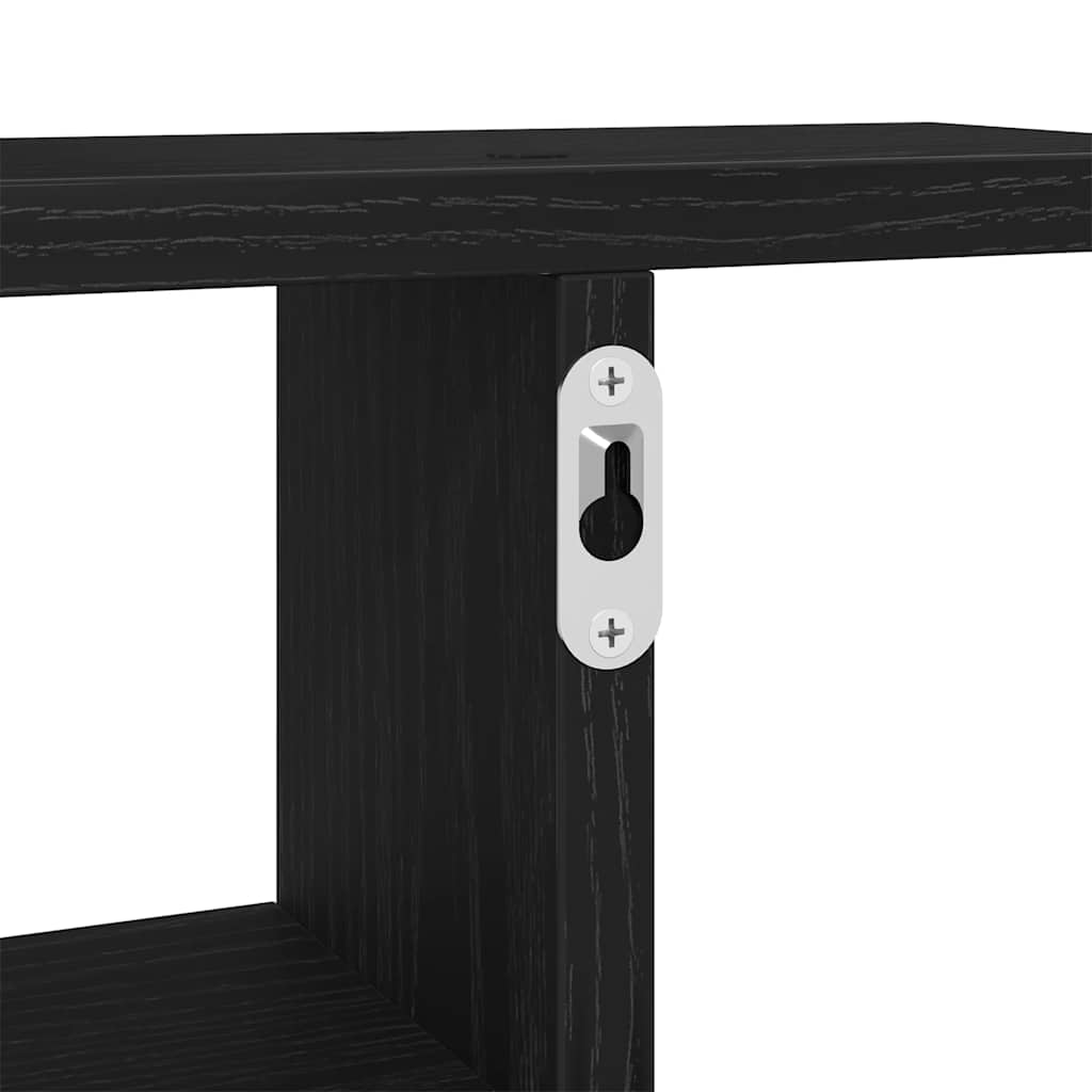 Wandregale 2 Stk. Schwarz Eichen-Optik 38x12x38cm Holzwerkstoff
