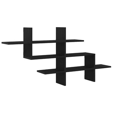 vidaXL Étagère murale aspect chêne noir 124,5x18x60,5 cm bois d'ingénierie