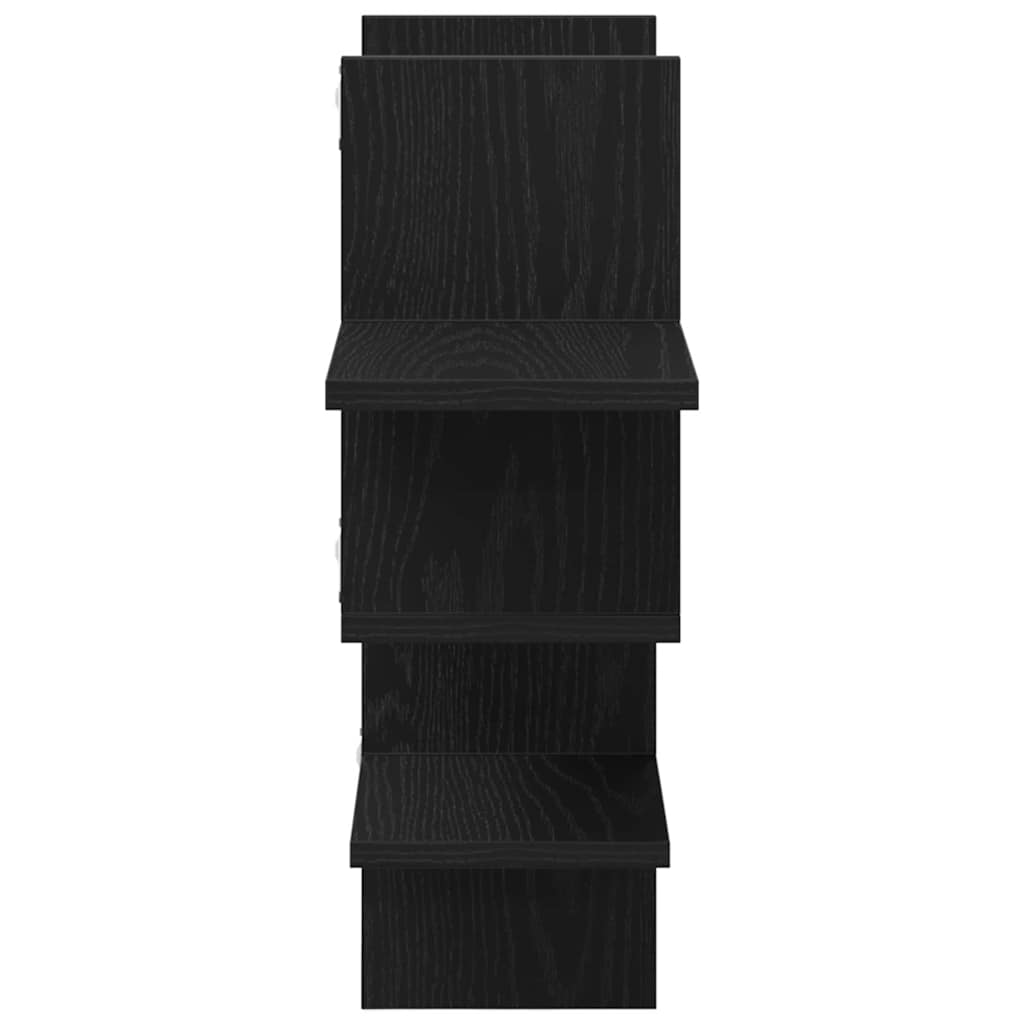 vidaXL Étagère murale aspect chêne noir 124,5x18x60,5 cm bois d'ingénierie