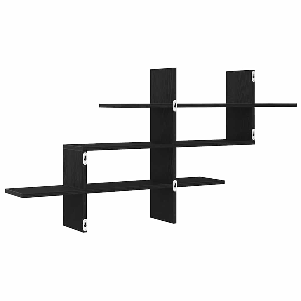 vidaXL Étagère murale aspect chêne noir 124,5x18x60,5 cm bois d'ingénierie