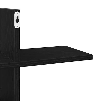 vidaXL Étagère murale aspect chêne noir 124,5x18x60,5 cm bois d'ingénierie
