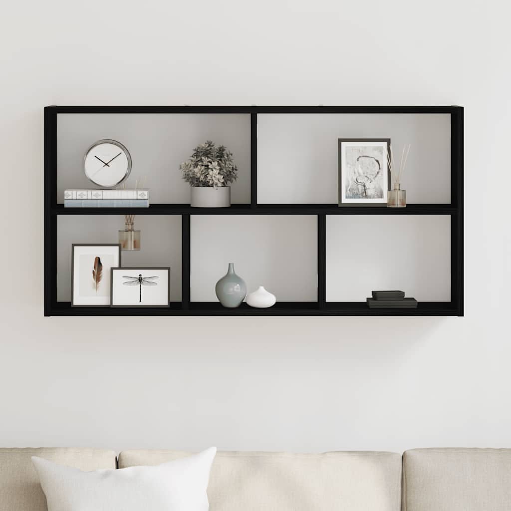 vidaXL Wandregal Schwarz Eichen-Optik 100x25x50 cm Holzwerkstoff