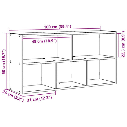 vidaXL Wandregal Schwarz Eichen-Optik 100x25x50 cm Holzwerkstoff