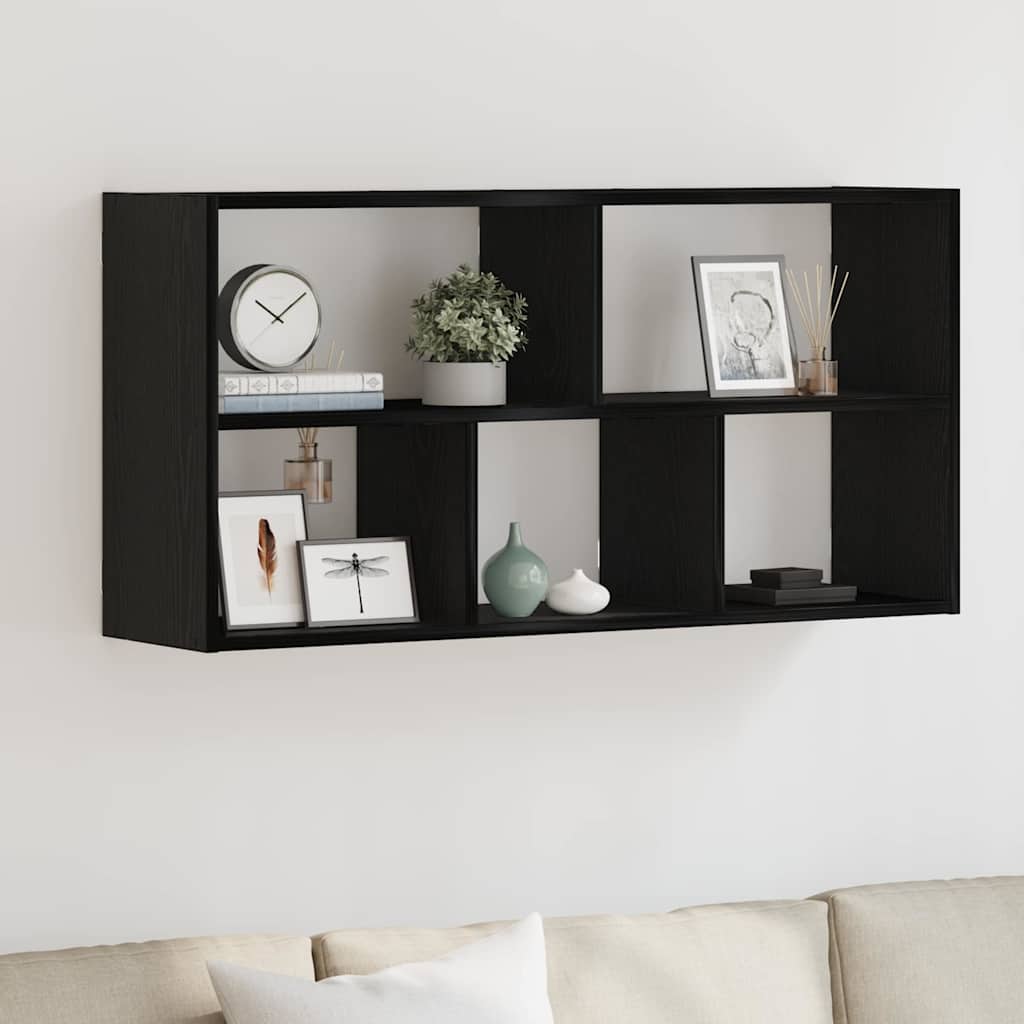 vidaXL Wandregal Schwarz Eichen-Optik 100x25x50 cm Holzwerkstoff