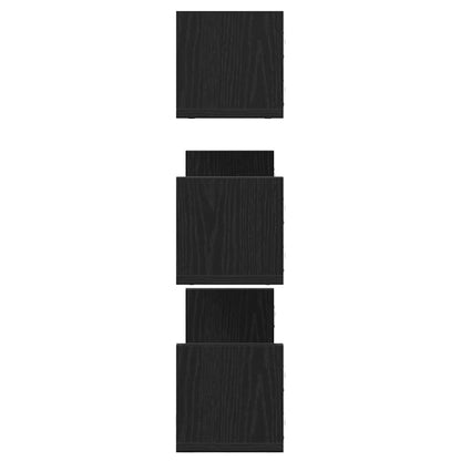 vidaXL Wandregale 3 Stk. Schwarz Eichen-Optik 58x18x18cm Holzwerkstoff