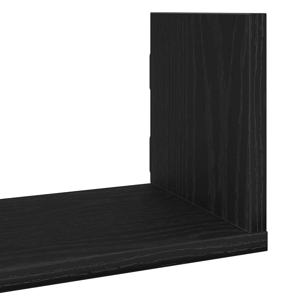 vidaXL Wandregale 3 Stk. Schwarz Eichen-Optik 58x18x18cm Holzwerkstoff