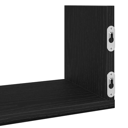 vidaXL Wandregale 3 Stk. Schwarz Eichen-Optik 58x18x18cm Holzwerkstoff