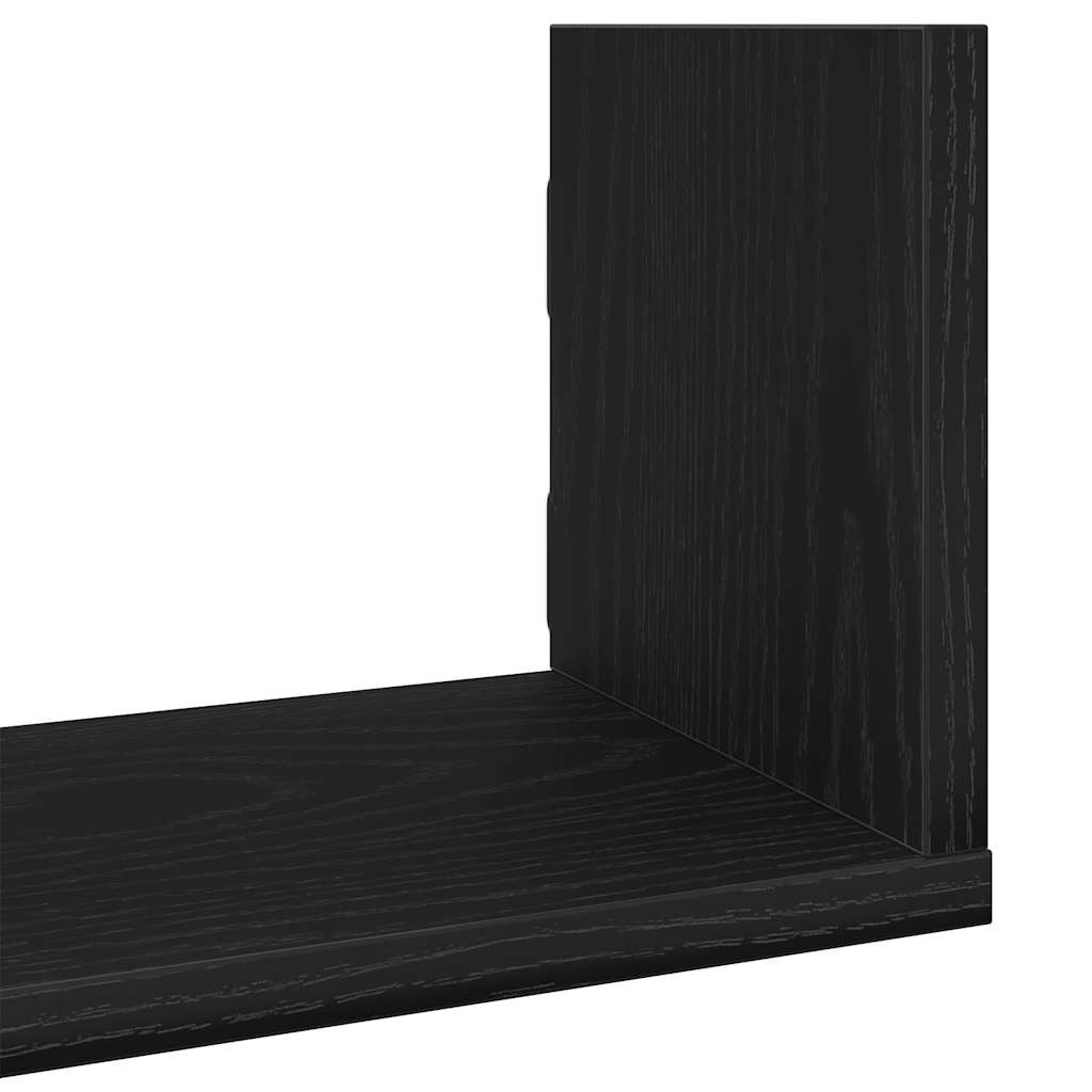 vidaXL Wandregale 3 Stk. Schwarz Eichen-Optik 80x18x18cm Holzwerkstoff