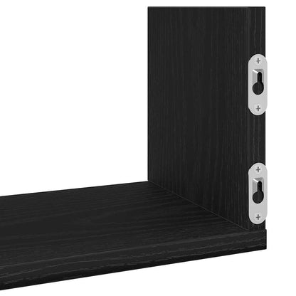 vidaXL Wandregale 3 Stk. Schwarz Eichen-Optik 80x18x18cm Holzwerkstoff