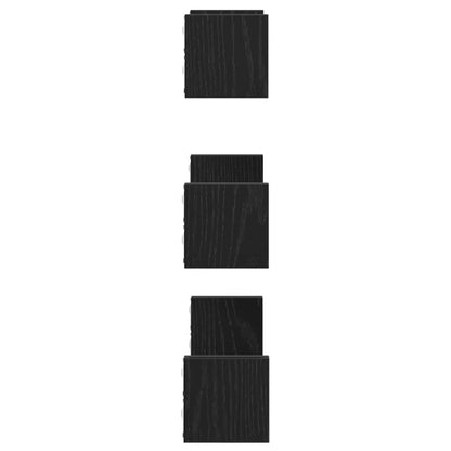vidaXL Étagères murales 3 pcs Noir aspect chêne Aggloméré