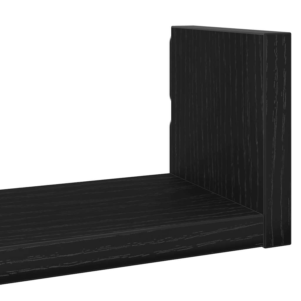vidaXL Étagères murales 3 pcs Noir aspect chêne Aggloméré