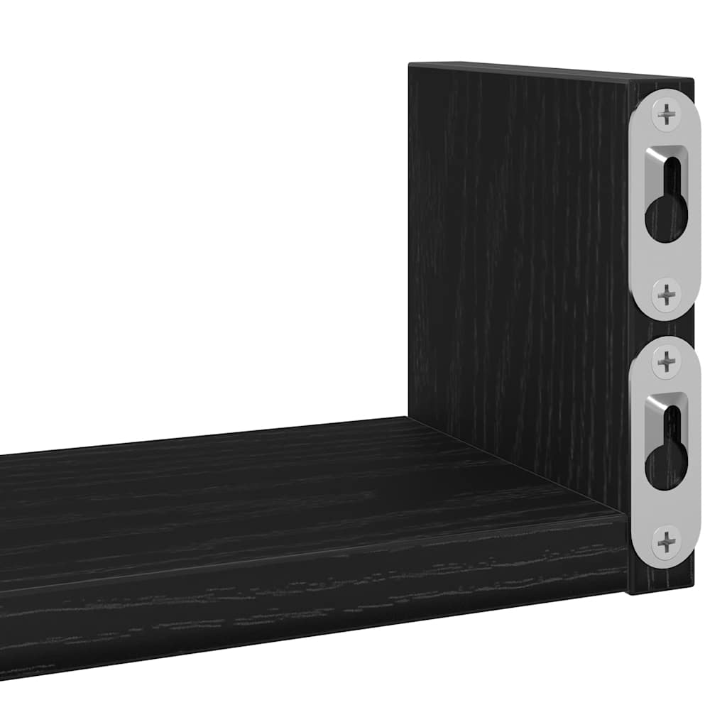 vidaXL Étagères murales 3 pcs Noir aspect chêne Aggloméré