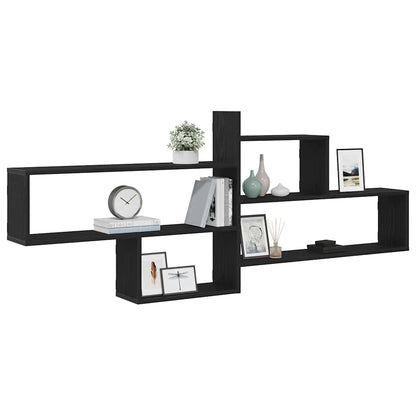 vidaXL Wandregal Schwarz Eichen-Optik 167,5x18x68 cm Holzwerkstoff