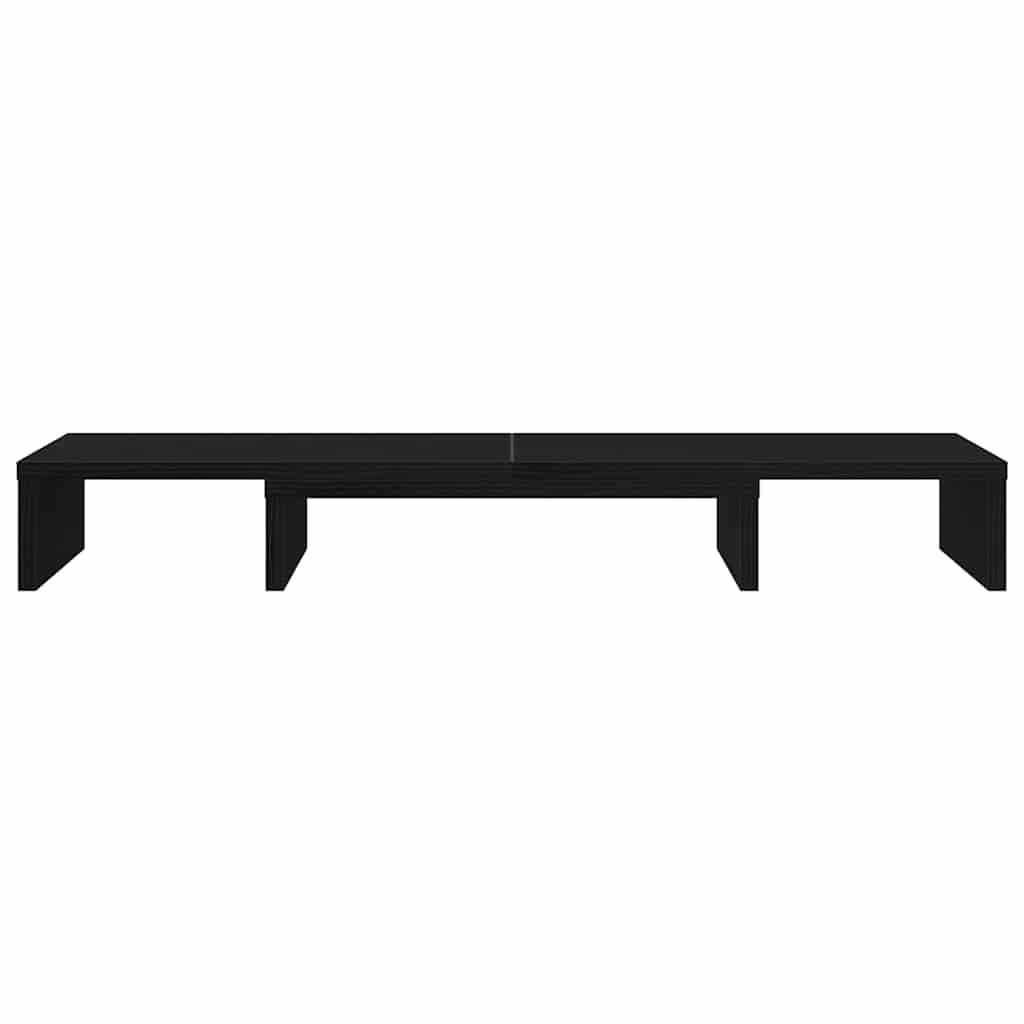 Monitorständer Verstellbar Schwarz Eichen-Optik 80x24x10,5 cm