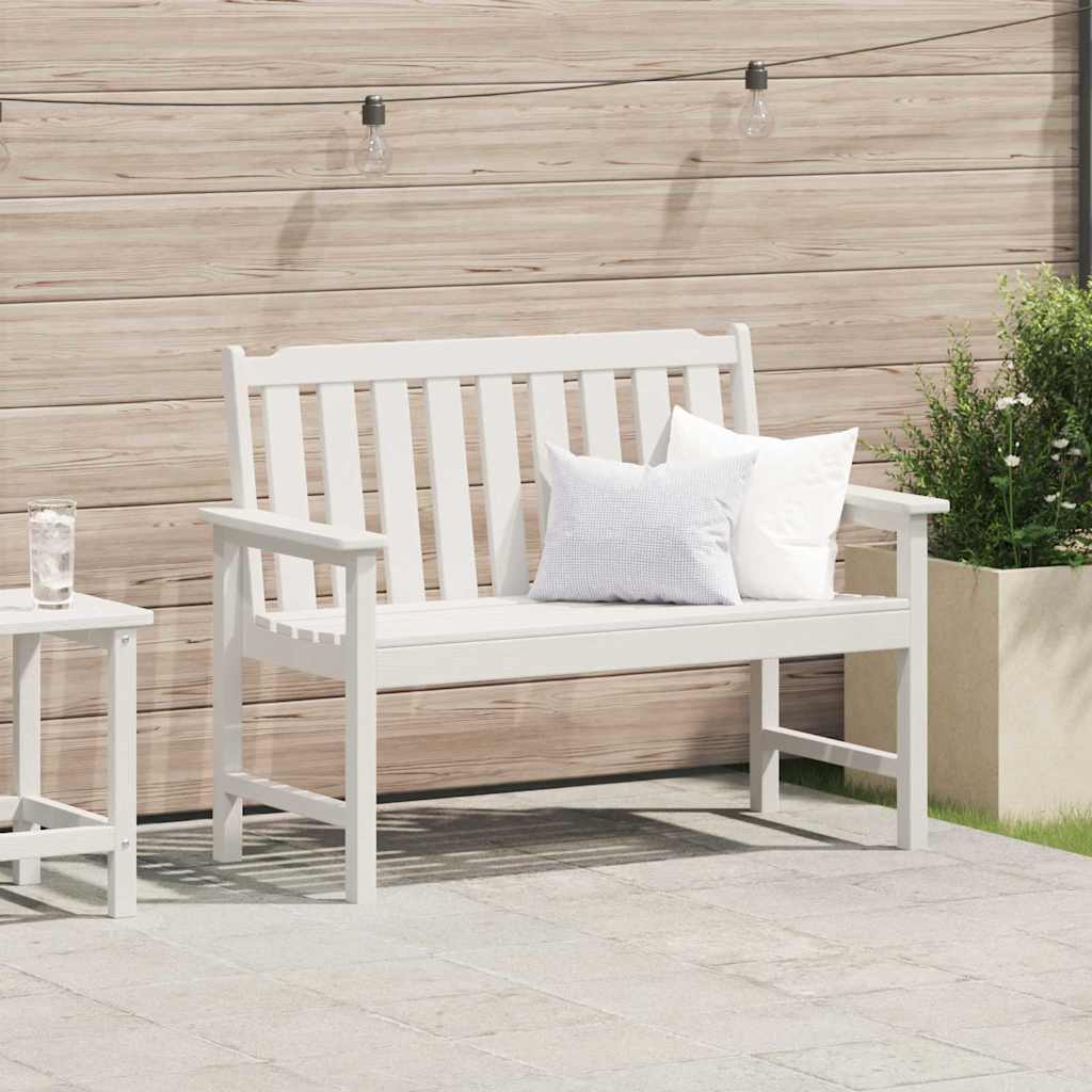 vidaXL Gartenbank Weiß 120 x 59 x 88 cm HDPE