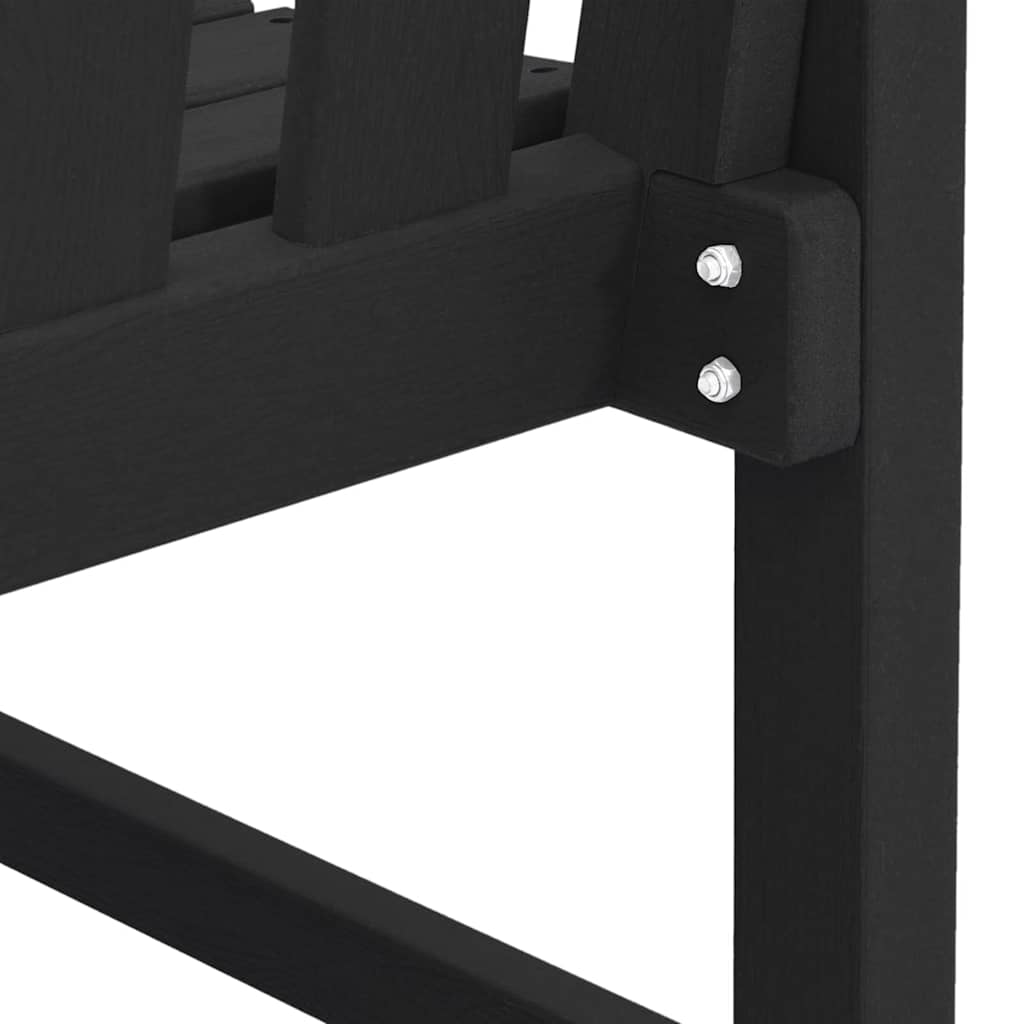 vidaXL Gartenbank Schwarz 120 x 59 x 88 cm HDPE